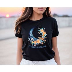 peaceful nightfall shirt, celestial shirt moon t shirts, moon graphic t shirt, moon phase astrology, garment dyed, boho,