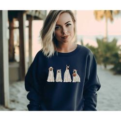halloween sweatshirt,halloween sweater,ghost sweatshirt,halloween dog sweatshirt,ghost dog shirt,2022 happy halloween,re