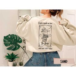 witchy wife sweatshirt, gothic lesbian wedding engagement gift, salem witch sapphic sweater, spooky lesbian wife crewnec