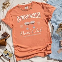 espresso martini shirt, comfort colors book club tshirt, coffee lover gift, bookworm tee, librarian crewneck, bookish co