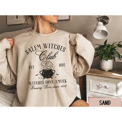 salem witch sweatshirt retro halloween crewneck salem massachusetts sweater witchy salem shirt here for the boos tee spo