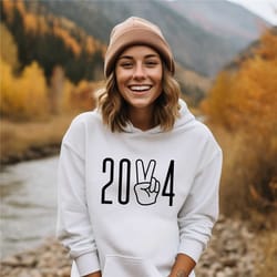 2024 hoodie, 2024 peace sign hoodie, happy new year hoodie, 2024 new year hoodie, class of 2024 hoodie, hello 2024 hoodi