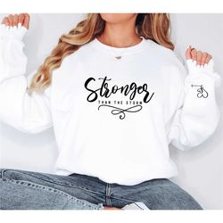 you are stronger than the storm sweatshirt, women's positive affirmations sweatshirt, motivational sleeve sweatshirt, me