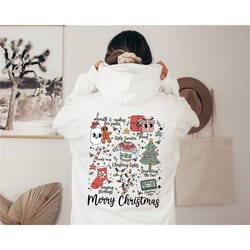 retro christmas hoodie, merry christmas hoodie, santa claus hoodie, holiday hoodie, christmas vibes shirt