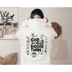 god is bigger hoodie, faith hoodie, christian hoodie, bible hoodie, jesus hoodie, pretro christian hoodie, prayer shirt