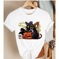 halloween black cats shirt, funny halloween cat  sweatshirt, witch cat  happy halloween hoodie, cute  black cat shirt, c