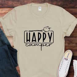 happy camper shirt, camping shirt, hiking shirt, mountain shirt, family camping, camper gift, camp lover shirt, camp lif