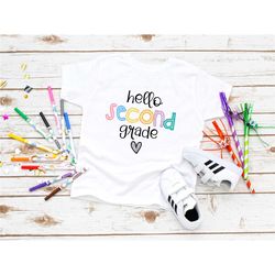 hello second grade shirt,first day of school shirt,back to school shirt,2nd grade student shirt,second grade shirt,secon
