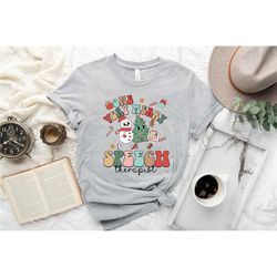one very merry speech therapist shirt, christmas sweatshirt, christmas speech therapy shirt, speech therapist shirt, gif