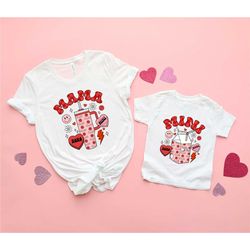 mama mini matching valentines shirt, valentine day gift, retro valentines tee, mama and mini valentine gift, matching va