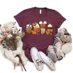 fall coffee shirt, cute fall tshirt, coffee lover tee shirt, halloween pumpkin latte drink cup, pumpkin spice shirt, tha
