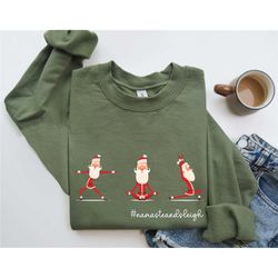 christmas yoga shirt, funny christmas t-shirt, yoga santa poses shirt, funny yoga shirt, yoga gift, meditation gift, nam