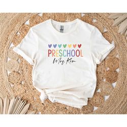 personalized preschool teacher shirt, teacher shirt, teacher gift, gift for teachers, teacher back to school shirt, pre-