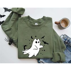 halloween ghost cat shirt, halloween cat shirt, cute halloween cat shirt, cute black cat shirt, witch cat shirt , black