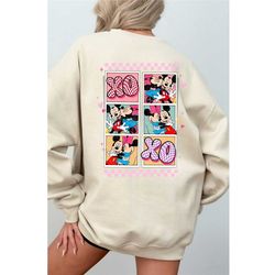 cute disney valentine shirt, back design, xoxo valentine's day shirt, valentines couple shirt, disney mickey minnie love