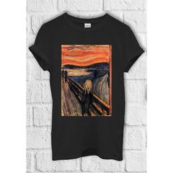the scream edvard munch painting art t shirt hoodie sweatshirt baseball pullover men women unisex baggy boyfriend shirt