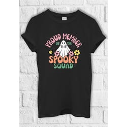 halloween proud member of spooky squad t shirt hoodie sweatshirt baseball shopper make up bag men women unisex baggy boy