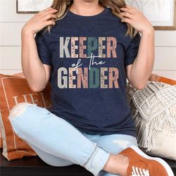 keeper of the gender shirt, pregnancy reveal, gender reveal party t shirts, pink or blue family team baby announcement s