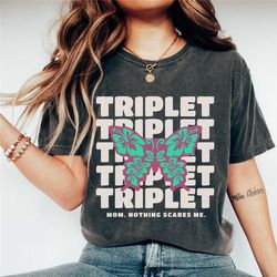 triplet mom era shirt, triplet mom t-shirt, comfort colors, pregnancy announcement, triplet baby shower gift, triplet ma