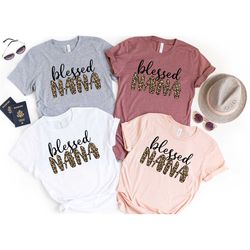 blessed nana shirt, leopard print nana shirt, mother's day shirt, mother's day gift, shirt for mom, shirt for mama, wome