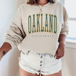 oakland vintage varsity crewneck sweatshirt, bay area shirt, california crewneck, oakland baseball sweatshirt, sf women