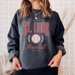 st. louis baseball vintage unisex sweatshirt, retro preppy crewneck, hoodie, aesthetic gift her, cute women crew, throwb