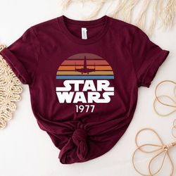 retro star wars 1977 shirt, galaxy's edge shirt, disney family star wars fan shirt, vintage darth vader shirt