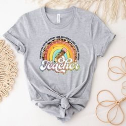 teacher rainbow shirt, back to school shirt, teacher appreciation gift, kindergarten teacher tee