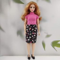 Barbie curvy clothes black skirt