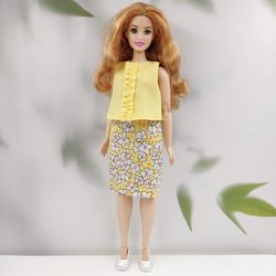 Barbie curvy clothes yellow skirt