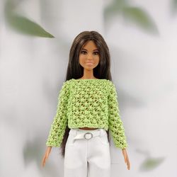 Barbie doll clothes green jumper