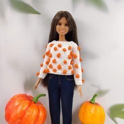 Barbie doll clothes pom-pom sweater