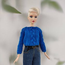 Barbie clothes blue sweater 6 COLORS