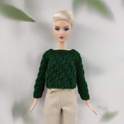 Barbie doll clothes green pullover