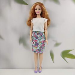Barbie curvy clothes floral skirt