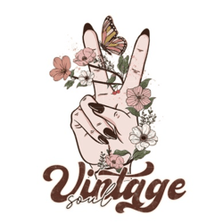vintage soul floral hand sublimation