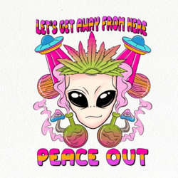 let's get away from here peace out png
