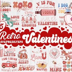retro valentines svg bundle