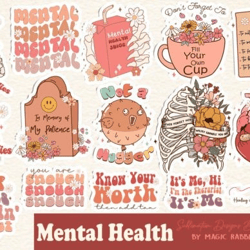 mental health sublimation bundle png