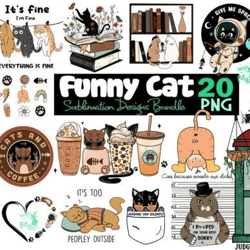funny cat sublimation bundle