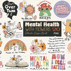 mental health with flower png bundle