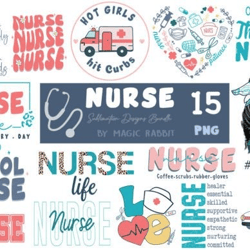nurse png design bundle