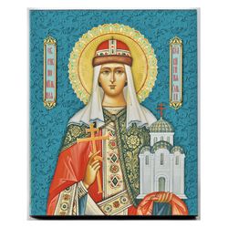 Olga Princess of Kiev | High quality serigraph icon on wood | Made in Russia | Size: 4.5 x 3.5 inch