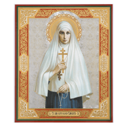 Saint Elisabeth (Elizabeth) Fedorovna Romanov  | Gold and silver foiled icon on wood | Size: 8 3/4"x7 1/4" |