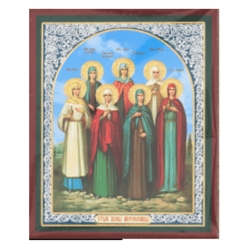 Holy Myrrhbearers | Miniature icon on wood  | Silver and Gold foiled miniature icon | Size: 2,5" x 3,5" |