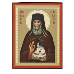 St Abbot Nazarius of Valaam  | Silver and Gold foiled icon | Size: 2,5" x 3,5" |
