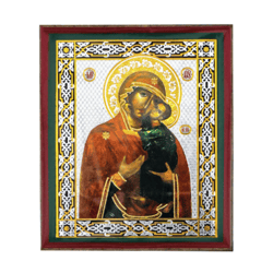 Mother of God of Tolga | Silver and Gold foiled icon | Size: 2,5" x 3,5" |