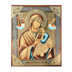 The Mother of God of the Passion icon | Our Lady of Perpetual Help  | Silver and  Gold foiled | Size: 5 1/4 x 4 1/2 inch