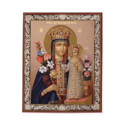 Unfading Flower Mother of God | Inspirational Icon Decor |  Silver and Gold foiled  | Size: 5 1/4 x 4 1/2 inch