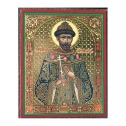 The last Russian emperor, Saint Tsar Nicholas II   | Silver and Gold foiled icon | Size: 2,5" x 3,5" |